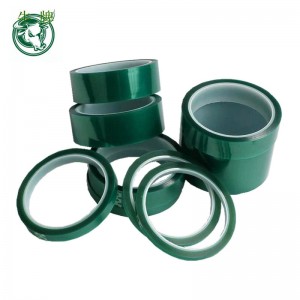 Single Sided Green PET Polyester Masking Tape Of High Temoerature And Heat Resistant