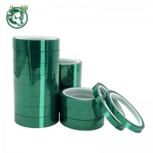 thickness 80mic polyester film silicone adhesive green masking tape