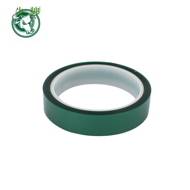 thickness 80mic polyester film silicone adhesive green masking tape