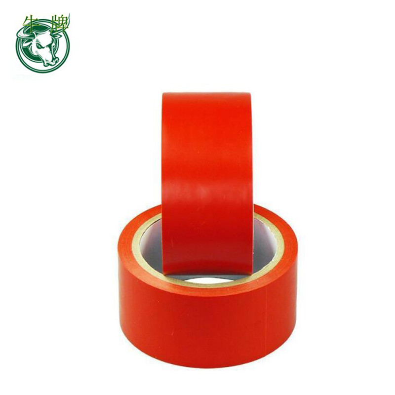 PVC red or yellow single sieded warning floor marking tape